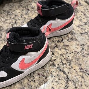 Nike Kids Black, Pink, and White Sneakers